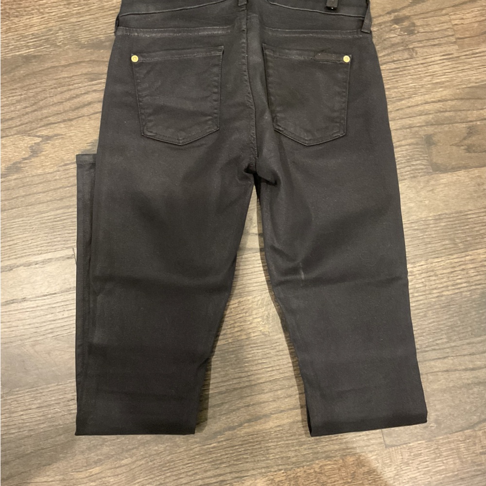7 For all Mankind Black Denim Coated Jeans